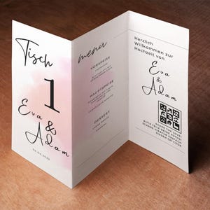 Carte de menu de mariage pliable I Modèle de support de table à trois volets I Carte de menu de mariage I Modèle Canva I Carte de menu I Carte de menu de mariage