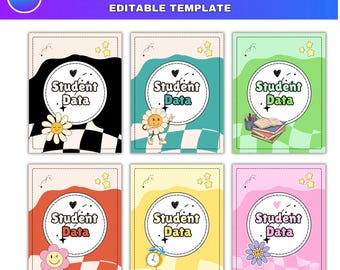 10x Editable Binder Covers Canva Template, Student Data Notebook Cover, Editable Composition Notebook Cover, Back to School Classroom Decor