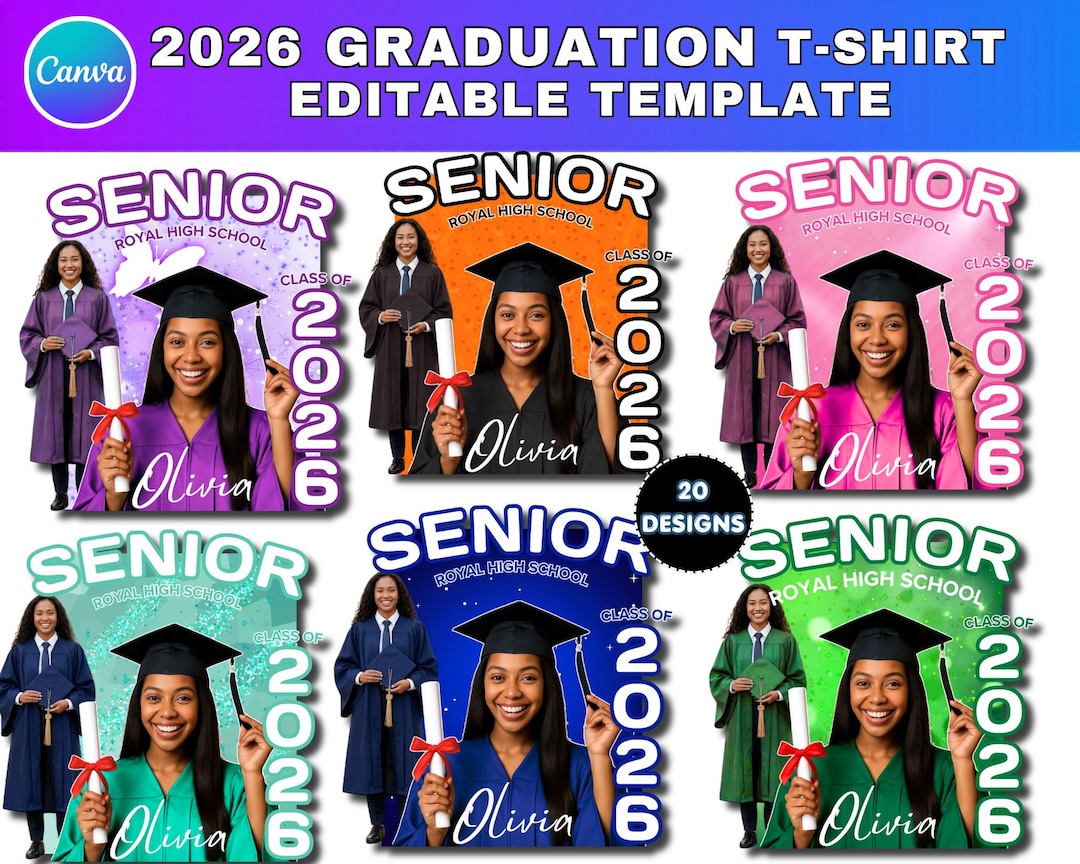 20 Graduate 2026 Editable Canva Template Bundle, Graduation Photo ...