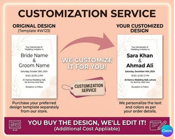 Custom Editable Templates Service, We Edit Your Design, Personalized Digital Download, Canva Customization Service, Done For You Design