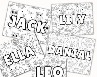 30 Name Coloring Pages, Custom Kids Activity Coloring Pages, Name Color Pages for Adults and Kids, Digital Download, 8.5x11" Sheets