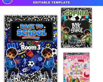 10x Composition Book Cover Templates, Composition Notebook Cover Canva Editable, Back to School Digital, Printable Notebook Covers digital
