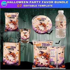Halloween Party Favor Bundle | Editable Canva Halloween Chip Bag & Party Favor Templates | Digital Download