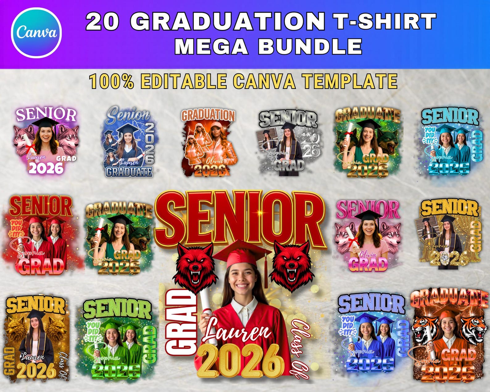 20 Graduate 2026 Editable Canva Template, Senior Class of 2026 Add ...
