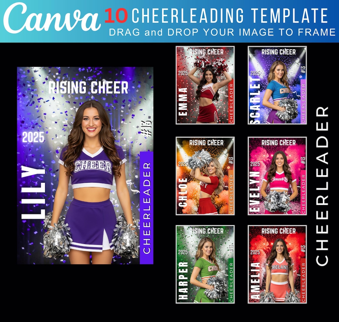 Cheering Banner Example 10 Cheerleading Editable Template, Canva Template, Cheer & Dance ...