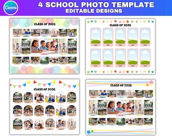 Editable Canva School Photo Template, Teacher Photo Collage Frame, DIY Class Memory Board, Printable School Keepsake, Digital Download