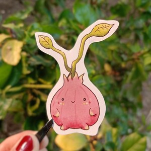 Adesivo Bulbihoja | Adesivo Kawaii a forma di verdura | Carta lucida 7x5,5 cm | Fatto a mano
