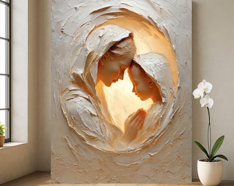 Lienzo cristiano de madre e hijo para pared, decoración del hogar inspirada en la fe