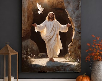 Jesus Resurrection Canvas – Peaceful Christian Wall Art