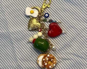 Handmade Clay Charm Keychain | Charm Keychain | Clay Charm Pendants | Bag Charm | Hand-made Clay Charms | Clay Charm | NYC Charm | Bagel