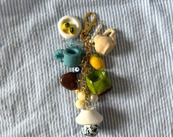 Handmade Clay Charm Keychain | Charm Keychain | Clay Charm Pendants | Bag Charm | Hand-made Clay Charms | Interior Design Lover