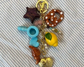 Handmade Clay Charm Keychain | Charm Keychain | Clay Charm Pendants | Bag Charm | Hand-made Clay Charms | Lemon Charm