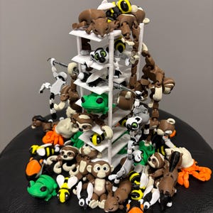 Articulated Fidget Animals 3D Printed Flexy Fidget Toy Mini Pets Desk Buddy Articulating