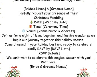 Christmas Wedding Invitation
