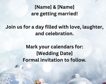 Save the Date Christmas Wedding