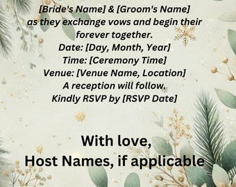 Christmas wedding invitation