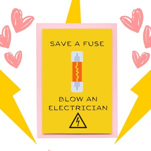 Tarjeta digital editable para el día de San Valentín con fusibles de electricista