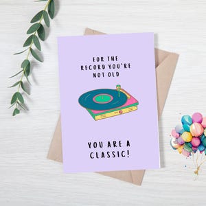 Editable Record Player Birthday Digital Card