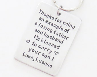 Father-in-law gift - Father of the groom wedding gift - Bride's gift to Father-of-the-groom - Signed gift for father-in-law - Keychain gift