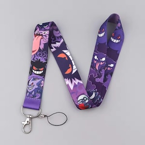 Gengar Anime Lanyard Keychain, Anime Key Straps, Monster Keychain, Gift For Her