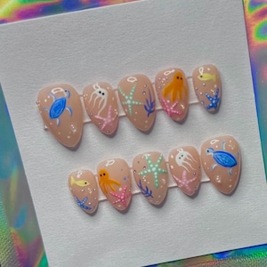 Ready to ship Under the Sea Press on Nails