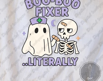Funny Halloween Nurse PNG | Boo-Boo Fixer Clipart (Digital Download)