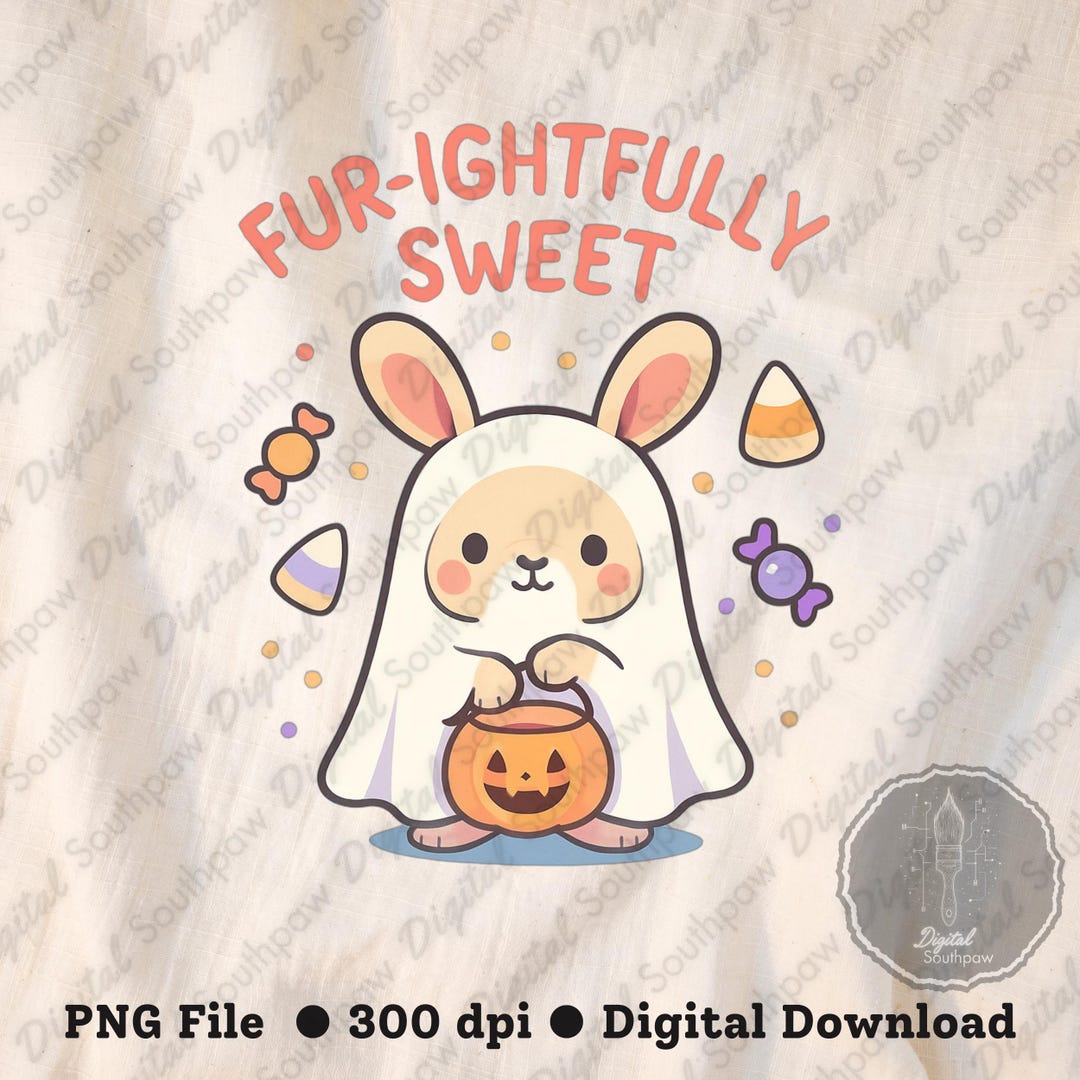 Halloween Rabbit Ghost Cute Halloween Bunny Ghost Digital Download | Fur-ightfully Sweet PNG ...
