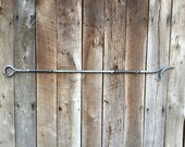 Hand forged fire poker, barbed end, bonfire poker, 48 inches long.