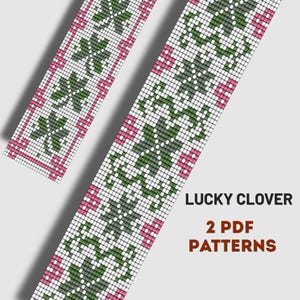 Clover Bracelet Pattern, Loom Bead PDF, Shamrock Design, St Patrick Jewelry DIY, Miyuki Delica