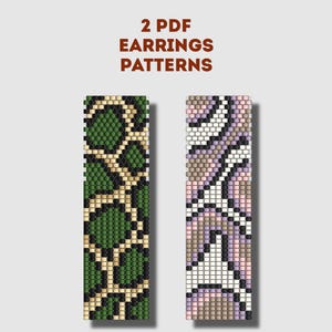 Beaded earrings PDF pattern, Animal Print