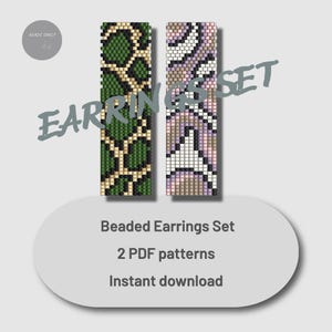 Patrón PDF para pendientes de cuentas, estampado animal