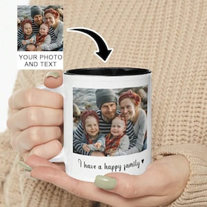Mug à café personnalisé avec photo, tasse à café avec photo personnalisée, cadeau d&#39;anniversaire pour lui/elle, mug personnalisable avec logo et texte pour homme et femme