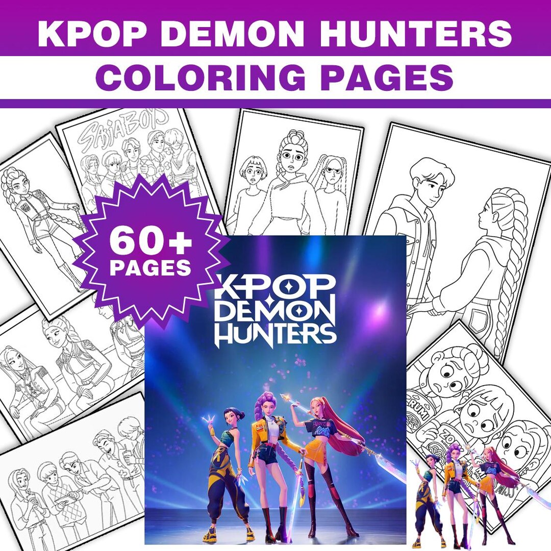 Buy 60+ Kpop Demon Hunters Coloring Pages | Digital Coloring Book ...