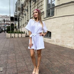 Muslin Jumpsuit: Lightweight Summer Romper with Belt