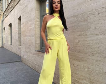 Turkish Viscose Women's Summer Suit: Breathable Fabric, Two Colors