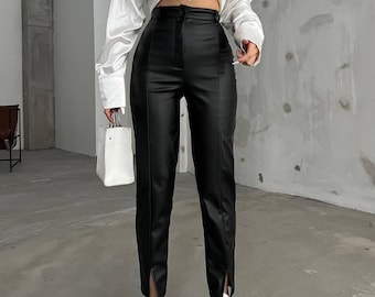 Early 2000's Gap Bootcut Leather Pants // Size Small to Slim