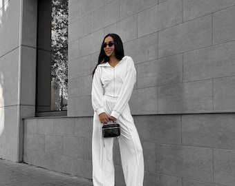 Oversized Velour Tracksuit: Women's Athleisure Loungewear Set