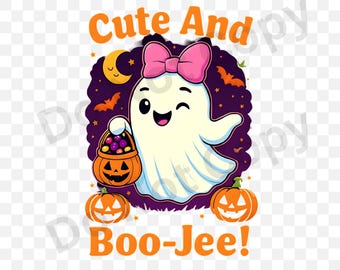 Halloween PNG, Cute Ghost, Digital PNG, Spooky Season, Shirt Design, Halloween Clip Art, Instant Download, Cute Ghost Design, Sublimation