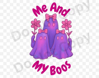 Pink Halloween Ghost PNG, Spooky Season, Halloween Clipart, Instant Download, Halloween PNG, Sublimation, Fall