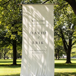 Custom Linen Sign Printing, Fabric Wedding Sign Minimal, Custom Welcome Sign, Linen Wedding Banner, Wedding Decoration,Engagement Party Sign
