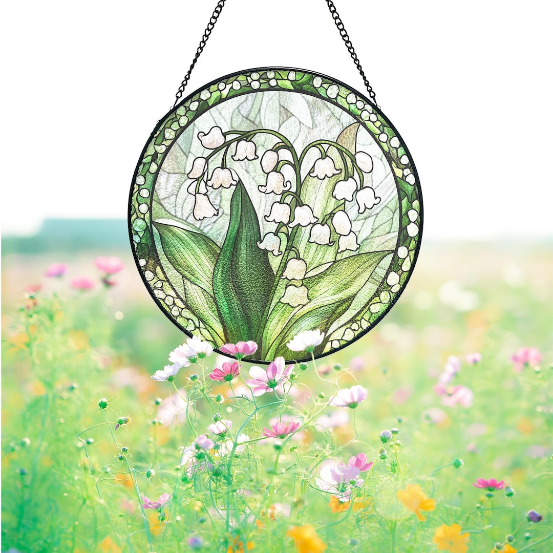 Lily of the Valley Stained Glass Suncatcher – Floral Window Hanging ...