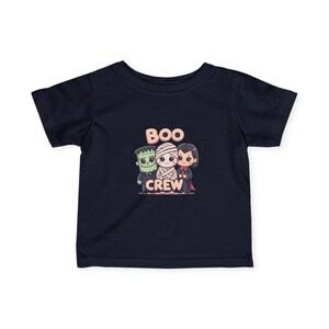 Koszulka dla niemowląt Boo Crew, uroczy T-shirt dla niemowląt na Halloween, zabawna koszulka na „cukierek albo psikus”, górny kostium dla malucha, prezent na Halloween dla dzieci