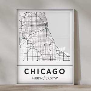 Póster con el mapa de la ciudad de Chicago