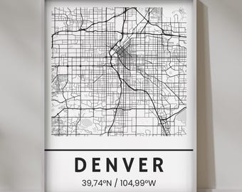 Poster Carte de Denver