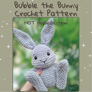 Bubble the Bunny Crochet Pattern | Amigurumi Rabbit Plushie (PDF)