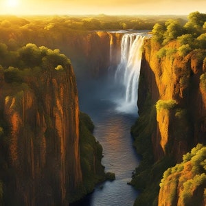 Victoria Falls wall art, Beutifull depiction of the victoria falls in Zimbabwe.Victoria Falls Art