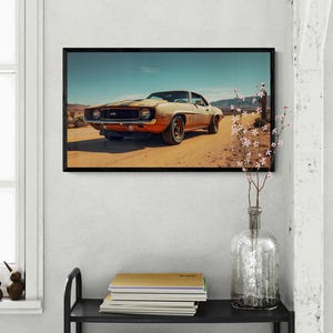 1969 Chevy Camaro Digital Wall Art | Classic Muscle Car Print | Retro Auto Decor