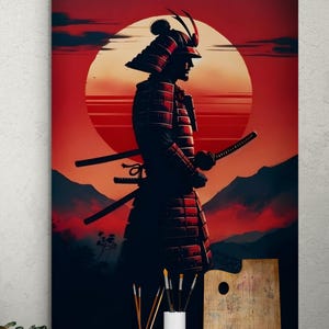 Samurai Digital Wall Art - Japanese Warrior Print - Instant Download