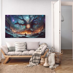 Mystical Cosmic Tree | Fantasy Wall Art | High-Resolution Digital Download