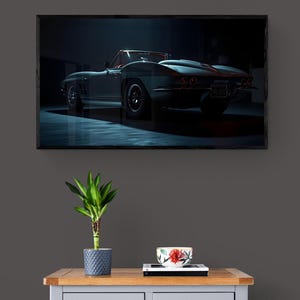 Chevy Corvette C2 Digital Wall Art | Classic Muscle Car Print | Retro Auto Decor